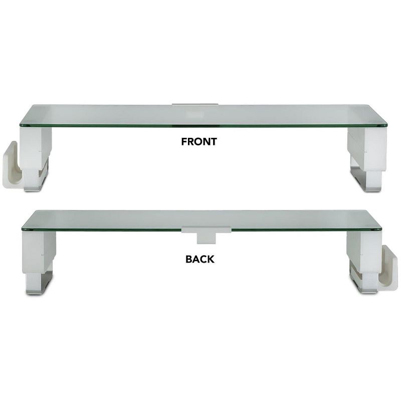 Mount-It! Tempered Glass & Aluminum Computer Monitor Stand with Brushed Aluminum Legs | 66 lbs. Weight Capacity, 4 of 9