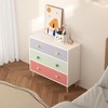 Standard MDF & Solid Wood Legs Child-Safe Kids Dresser with 3 Drawers, Cartoon Pulls, White Finish, and Versatile Use - 3 of 4