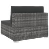 vidaXL Outdoor Sectional Middle Seat with Cushions - Poly Rattan, Weather-Resistant, Easy to Clean, Sturdy Steel Frame, Gray and Dark Gray - 4 of 4