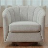 CAVINAS Swivel Accent Chair with High Backrest and Sloped Arms, Upholstered Club Armchair with 360-Degree Base for Living Room, Bedroom - 3 of 4