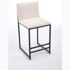NicBex 26" Bar Stools Set of 2,Counter Height Bar Stools with Metal Frame,Linen Bar Chairs with Footrest,Stool Chair for Kitchen Island,Dining - 2 of 4
