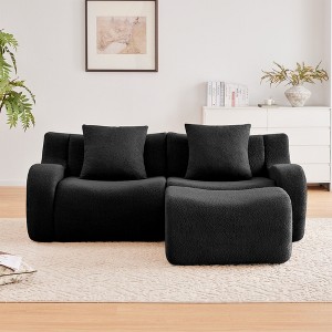 GDFStudio Ferdinand Modern 82.7'' 2-Seater Teddy Upholstered Sectional Sofa with Curved Armrest - 1 of 4