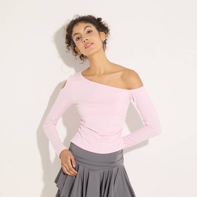 Women's One-Shoulder Long Sleeve Knit Top - Wild Fable™