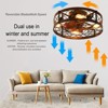 KWPZQEB Ceiling Fans with Lights and Remote, 20" Modern Low Profile Ceiling Fan with 6 Speeds, Flush Mount Fan for Bedroom, Living Room, Black - 3 of 4