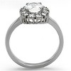 Slickblue Women's CZ Ring, Silver Tone, Round Center Stone, Accent Halo Style, Polished Steel, Size 5-10 - 3 of 4
