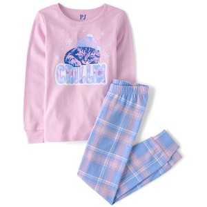 The Children's Place Girls Long Sleeve Cat Beanie Snug Fit Cotton Pajamas - 1 of 3
