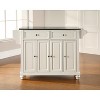 HomeStock  Cambridge Granite Top Rolling Kitchen Island Storage Cart, Microwave Stand, Spice Rack, White - 3 of 4