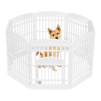 Iris Usa 8-panel 34-inch Exercise Pet Playpen With Door, White : Target