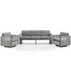 Belord 3PCS Patio Furniture Set with Patio Swivel Chairs, All Weather Wicker Rattan Outdoor Conversation Set with Patio Couch Sofa Meatl Swivel Chair - 2 of 4
