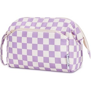 Narwey Checkered Makeup Bag Women Wide-open Make up Bag - 1 of 3