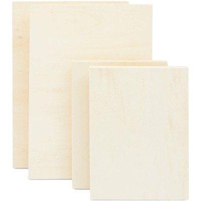 Bright Creations 4 Pack Unfinished Wood Canvas Boards for Painting, Arts and Crafts 12 x 17 and 9 x 12 in