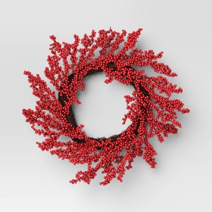 22" Cluster Berry Artificial Christmas Wreath Red - Wondershop™ - 1 of 3