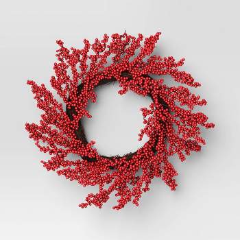 22" Cluster Berry Artificial Christmas Wreath Red - Wondershop™