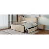 Okak Queen/King Modern Fabric Platform Bed Frame with Curved Upholstered Headboard and Footboard Metal Slats Storage Bed Easy Assembly - 2 of 4