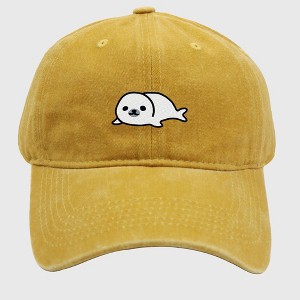 Anna-Kaci Women's Vintage Washed Baseball Cap with Cute Seal Embroidery - 1 of 4