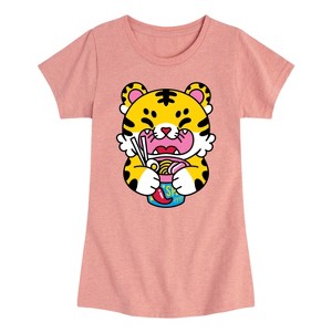 Girls' - Instant Message - Tiger Ramen Fitted Short Sleeve Graphic T-Shirt - 1 of 4