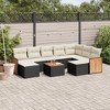 vidaXL Garden Sofa Set Black and Cream White - 2 of 4
