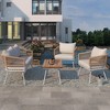 Whisen 4-Piece Boho Rope Patio Conversation Set, Outdoor Furniture Set with Acacia Wood Table - 3 of 4