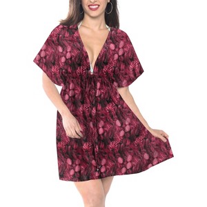 HAPPY BAY Women's Beach Cover Up Cruise Beachwear Hawaiian XL-XXL Taffy Floral - 1 of 4