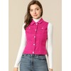 INSPIRE CHIC Women's Buttoned Washed Denim Vest with Faux Chest Flap Pockets - 3 of 4
