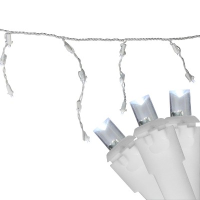 Northlight 100ct LED Wide Angle Icicle Christmas Lights Pure White - 5.5' White Wire