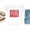 Merry and Bright Block Distressed - Flutter Sleeve Graphic T-Shirt - 3 of 4