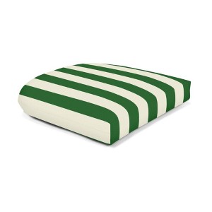 Casual Cushion Stripe Sunbrella Fabric 1-Piece Indoor/Outdoor Wicker Seat Pad Cushion, 19.5"W x 19.5"L - 1 of 4