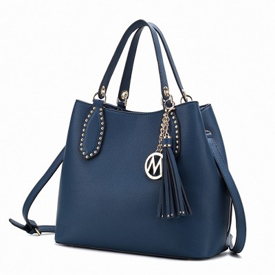 MKF Collection Lana Vegan Leather Women’s Hobo Bag by Mia K - Navy