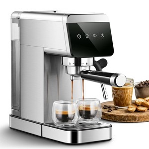 1350W 20 Bar Espresso Machines, Coffee Maker with Automatic Milk Frothing System, Steam Wand & Cup Warmer, LED Touchscreen, 41 OZ/1.2L Remove tank - 1 of 4