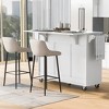 Rolling Kitchen Island, with Spice Rack, Towel Rack, Open Side Racks, Power Outlet and Storage Drawers, Multiple Design Styles and Color Combinations - 4 of 4