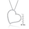Guili Sterling Silver Open Heart Necklace with CZ in White, Green, Gold, or Rose Gold—A Beautiful Symbol of Love with Vibrant Elegance. - 2 of 3
