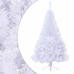 Artificial Half Christmas Tree White PVC, Steel 59.1 in high - 1 of 4