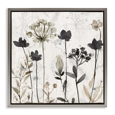 Stupell Industries Abstract Overlapping Flower Sprigs, 18" x 18"