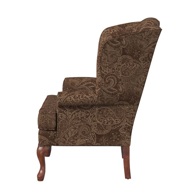 Comfort Pointe Paisley Traditional Wingback Accent Chair, 5 of 7