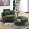 Bennett Upholstered Swivel Barrel Chair,Teddy Swivel Chairs With Ottomans Storage,Round Cuddle Chair,Chaise Lounge Arm Chair With Pillows-Cuddlewood - 2 of 4