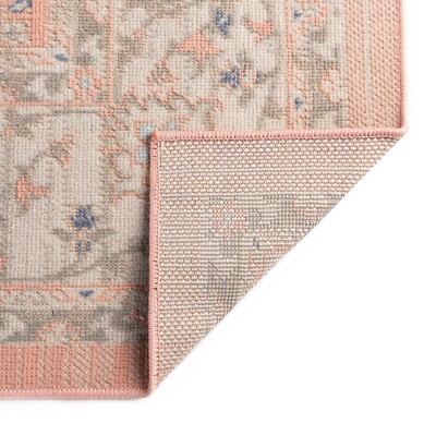 Powder Pink Floral Whisper 8' x 10' Easy-Care Synthetic Rug