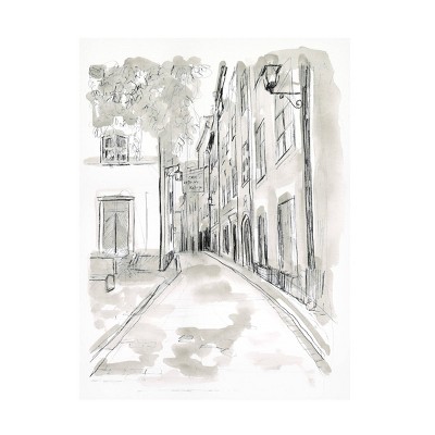 14" x 19" June Erica Vess 'European City Sketch IV' Unframed Wall Canvas - Trademark Fine Art