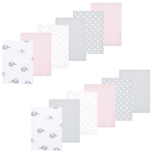Luvable Friends Hudson Baby Flannel Burp Cloths 12pk - 1 of 2