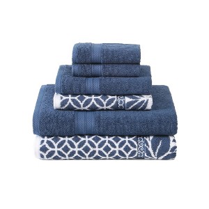 Modern Threads Trefoil Filigree Reversible Yarn Dyed Jacquard 6-pc Towel Set - 1 of 4