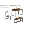Dining Table Set for 4, Small Kitchen Table and 2 Chairs for 4 with Bench - 2 of 4