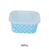 Unique Bargains Cupcake Liners Pattern Square Cup Disposable Laminated Paper 3.35"x3.35"x1.38" 50 Pcs - 4 of 4