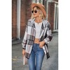 Womens Shirts Coat Long Sleeve Hooded Plaid Casual Loose Shirt Jacket - 4 of 4