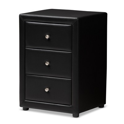 Baxton Studio Tessa Modern and Contemporary Fabric Upholstered 3-Drawer Nightstand