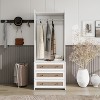 TiramisuBest Hollow Pattern 2-Door 3-Drawer Wardrobe, Wood & White Finish, Ideal for Bedrooms and Dressing Rooms - 2 of 4
