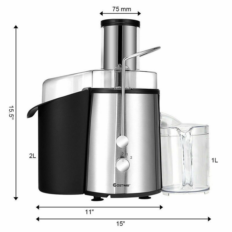 Costway Electric Juicer Wide Mouth Fruit & Vegetable Centrifugal Juice Extractor 2 Speed, 2 of 11
