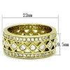 Slickblue Women's Gold Ion-Plated Stainless Steel Ring with Clear CZ, Designer Fashion Ring, Size 5-10 - 2 of 4