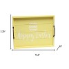 HomeRoots 16" Yellow And White Happy Easter Serving Tray With Handles - 3 of 4
