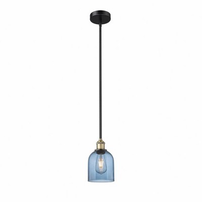Bella - 1 Light Stem Hung Mini Pendant In Industrial Style-9 Inches Tall and 5.5 Inches Wide