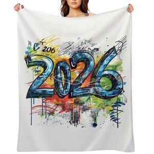 FIONECA 2026 Christmas & New Year Plush Flannel Blanket, Star Pattern, Four Sizes, Excellent Housewarming Gift, For Couch - 30"¡Á40" - 1 of 1