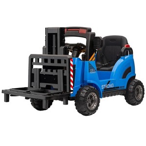 12V Ride on Forklift Car, Electric Vehicle Construction Truck with 2 Speed Modes, Remote Control - 1 of 4